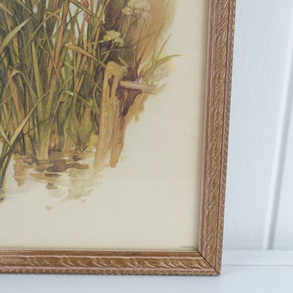 Vintage Harriet M. Bennett Child By The Pond Wall Framed Print - Picture 5 of 10